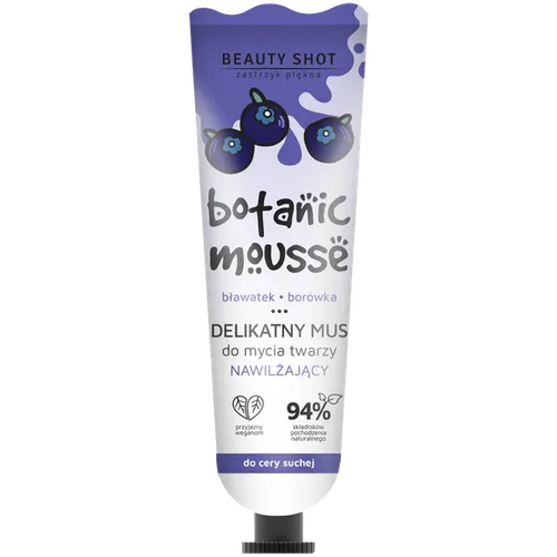 Beauty Shot Botanic Mousse, Delikatny mus do mycia twarzy nawilżający `Bławatek, borówka` - 1