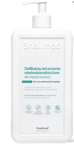 Snailmed Dermokosmetyczny delikatny żel do mycia twarzy przeciw niedoskonałościom dla cery skłonnej do trądziku z  niacynamidem