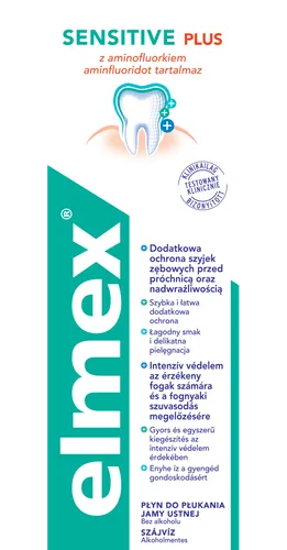 Elmex Sensitive Plus, Płyn do płukania jamy ustnej z aminofluorkiem - 1