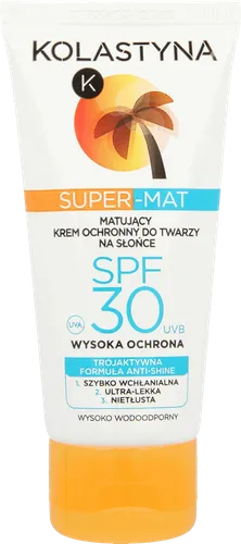 Kolastyna Matujący krem ochronny do twarzy na słońce  SPF 30