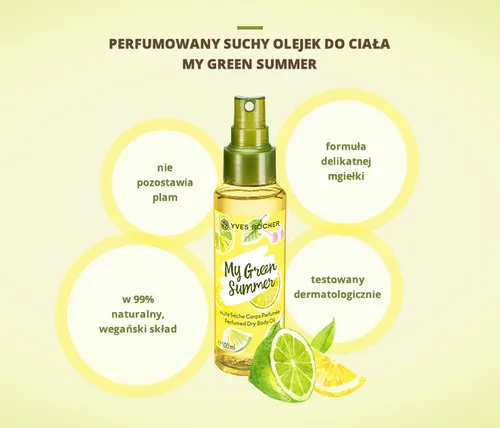 Yves Rocher My Green Summer, Huile Sèche Corps Parfumée (Perfumowany suchy olejek do ciała) - 2
