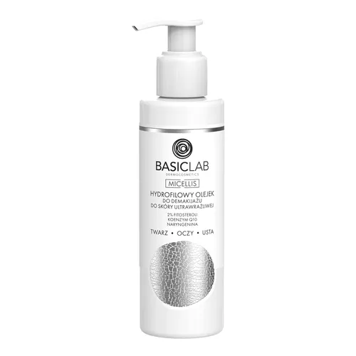 BasicLab Dermocosmetics Micellis, Hydrofilowy olejek do demakijażu do skóry ultrawrażliwej