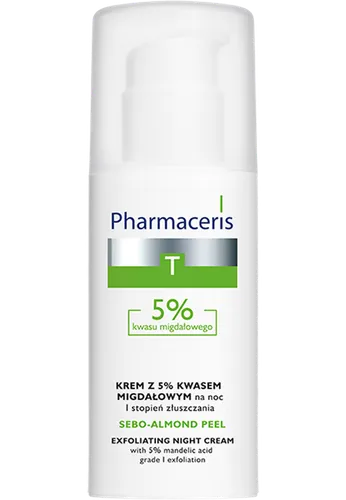 Pharmaceris T, Sebo - Almond Peel, Krem z 5% kwasem migdałowym na noc I stopień złuszczania - 2