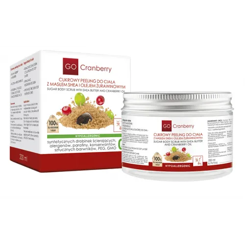 Go Cranberry Cukrowy peeling do ciała z masłem shea i olejem żurawinowym