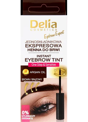Delia Eyebrow Expert, Instant Eyebrow Tint (Jednoskładnikowa ekspresowa henna do brwi (stara wersja))