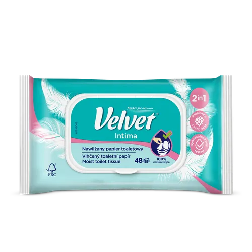 Velvet Intima, Nawilżany papier toaletowy - 1