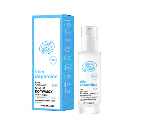 FaceBoom Skin Dopamine, Silnie nawilżające serum do twarzy `Konkretny sprzymierzeniec`
