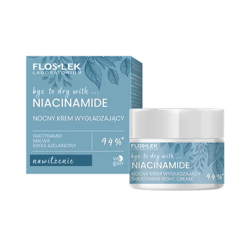 Floslek Bye To Dry With... Niacinamide, Nocny krem wygładzający - 1