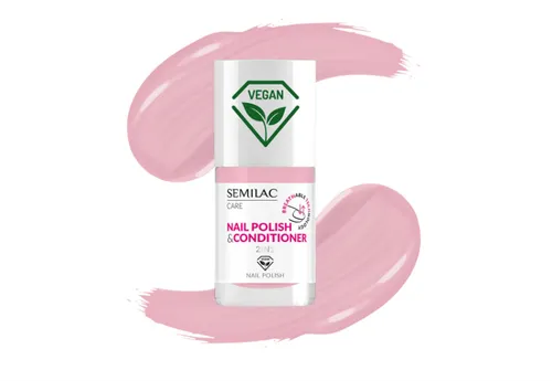 Semilac Care, Nail Polish & Conditioner (Lakier klasyczny z odżywką 2w1 z formułą BREATHable TECHnology)