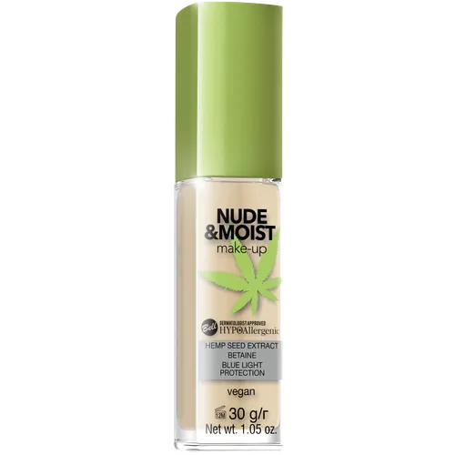 Bell HYPOAllergenic, Nude & Moist Make-up (Podkład nawilżający z ekstraktem z konopi)
