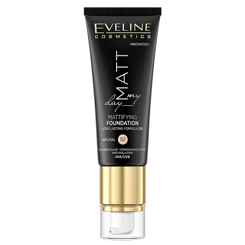 Eveline Cosmetics Matt My Day, Mattifying Foundation Long Lasting Formula 12 H (Długotrwały podkład matujący)