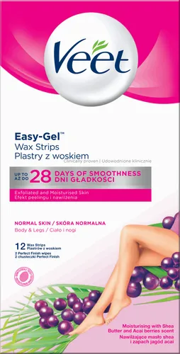 Veet Easy-Gel, Plastry z woskiem do depilacji skóry normalnej