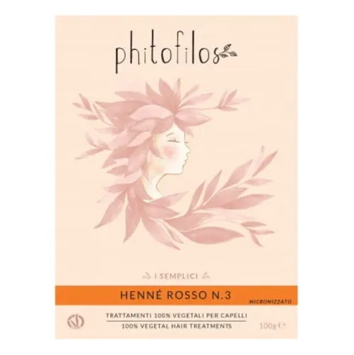 Phitofilos Henne Rosso N.3 (Ceglany rudy, Henna do włosów)