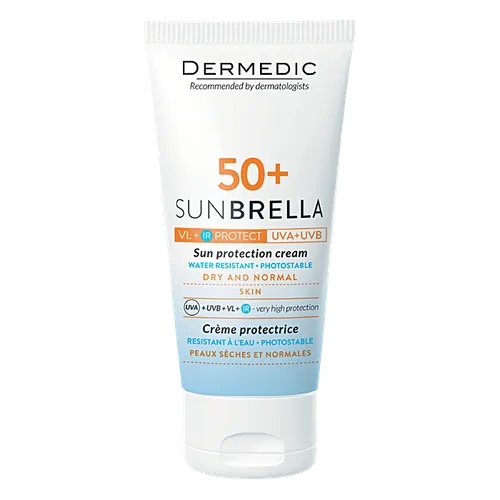 Dermedic Sunbrella, Krem ochronny do twarzy skóra sucha i normalna SPF 50+ - 1