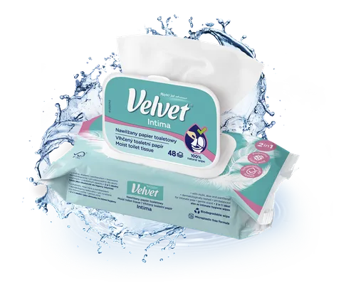 Velvet Intima, Nawilżany papier toaletowy - 2
