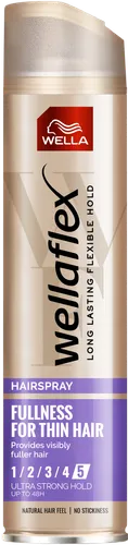 Wella Wellaflex, Fullness for Thin Hair, Ultra Strong Hairspray (Lakier do włosów maksymalnie utrwalający `Objętość dla cienkich włosów`) - 1