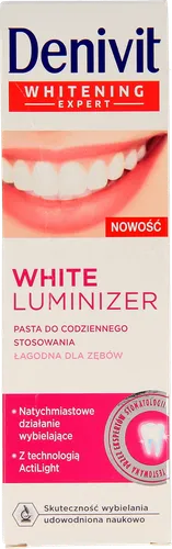 Denivit White Luminizer, Pasta do zębów do codziennego stosowania wybielająca