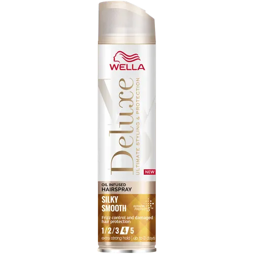 Wella Deluxe, Silky Smooth, Oil Infused Hairspray (Wygładzający lakier do włosów)