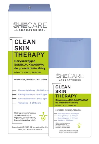 SheCare Clean Skin Therapy, Oczyszczająca esencja kwasowa do przecierania skóry