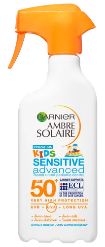 Garnier Ambre Solaire, Sensitive Advanced Kids SPF 50+ (Spray ochronny dla dzieci)