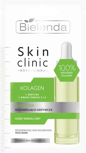 Bielenda Skin Clinic Professional, Maseczka regenerująco-odżywcza `Kolagen + peptydy + kwasy Omega 3 i 6`