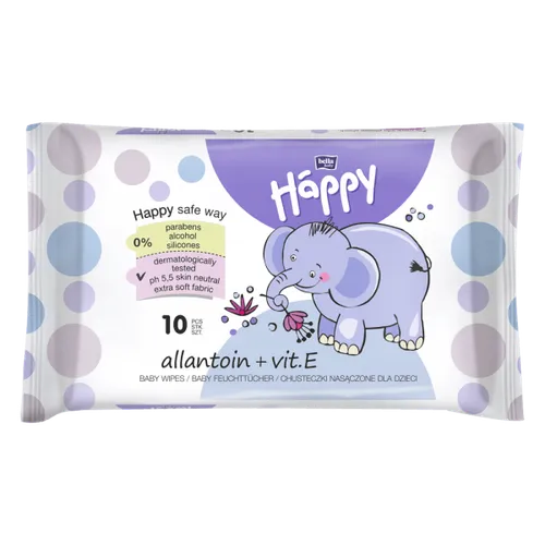 Bella Happy, Chusteczki nasączone dla dzieci z alantoiną i witaminą E - 3