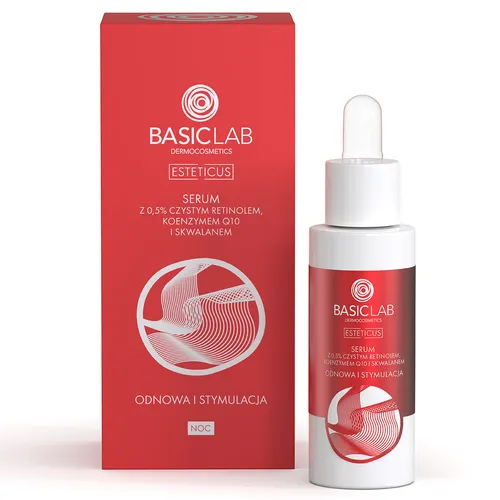 BasicLab Dermocosmetics Esteticus, Serum z czystym retinolem 0,5%, koenzymem Q10 i skwalanem - 1