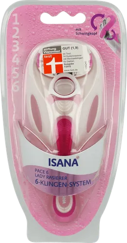 Isana Pace 6 Lady, Maszynka do golenia dla kobiet 6 - ostrzowa z wymniennym wkładem