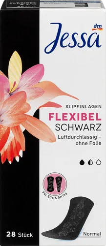 Jessa Slipeinlagen Flexibel Schwarz (Elastyczne czarne wkładki higieniczne)