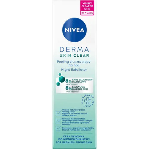 Nivea Derma Skin Clear, Night Exfoliator (Peeling złuszczający na noc)