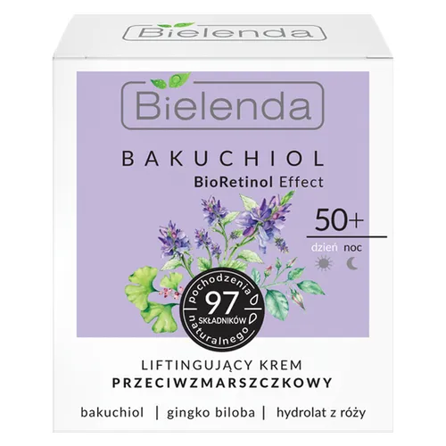 Bielenda Bakuchiol, Liftingujący krem przeciwzmarszczkowy na dzień i na noc 50+