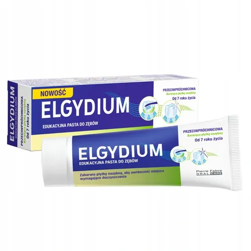 Elgydium Teaching Toothpaste (Pasta edukacyjna barwiąca płytkę nazębną dla dorosłych i dzieci)