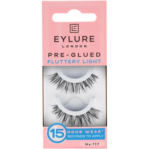Eylure Pre-Glued Eyelashes Fluttery Light No. 117 (Rzęsy samoprzylepne)