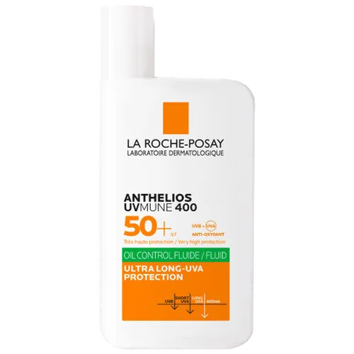La Roche-Posay Anthelios, UVMune 400 Oil Control Fluid SPF 50+ (Fluid ochronny SPF 50+ dla skóry tłustej i mieszanej)