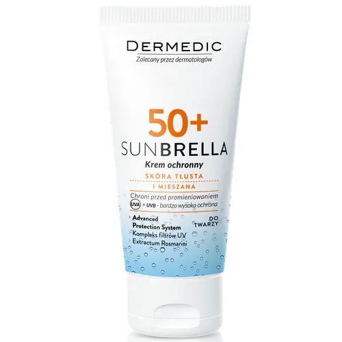 Dermedic Sunbrella, Krem ochronny do twarzy SPF 50+ skóra tłusta i mieszana - 2