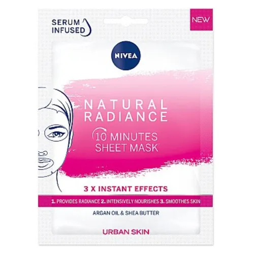 Nivea Urban Skin Natural Radiance, 10 Minutes Sheet Mask (10-minutowa rozświetlająca maska w płachcie)