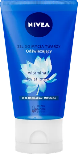 Nivea Odświeżający żel do mycia twarzy z kwiatem lotosu i witaminą E, Cera normalna i mieszana - 1