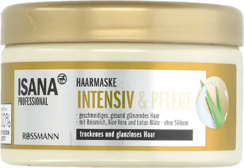 Isana Professional, Haarmaske Intensiv & Pflege mit Reismilch, Aloe Vera und Lotus-Blüte (Intensywnie pielęgnująca maska do włosów z mlekiem ryżowym, aloesem i ekstraktem z kwiatów lotosu)