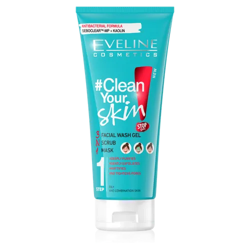 Eveline Cosmetics # Clean Your Skin, Żel do mycia twarzy 3 w 1