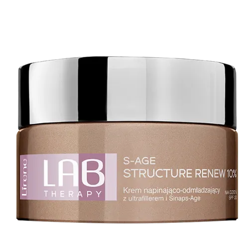 Lirene Dermoprogram Lab Therapy, Odmłodzenie S-Age Strycture Renew 10%, Napinająco-odmładzający krem na dzień z ultrafiltrem i Sinaps-Age  SPF 20