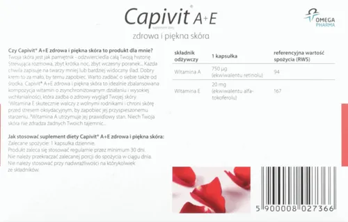 Omega Pharma Capivit A + E, Forte System, Zdrowa i piękna skóra - 2