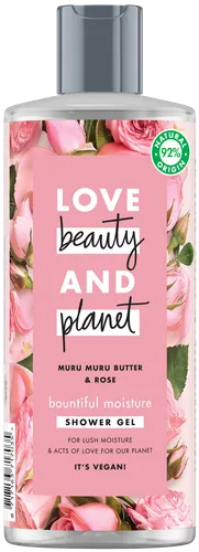 Love Beauty and Planet Bountiful Moisture, Muru Muru Butter & Rose Shower Gel (Nawilżający żel pod prysznic z masłem muru muru i olejkiem różanym) - 1