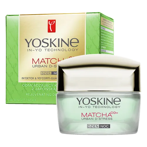 Yoskine Matcha Urban D-Stress, Day & Night Cream (Odmładzający krem - detox z japońską Matchą na dzień i na noc)