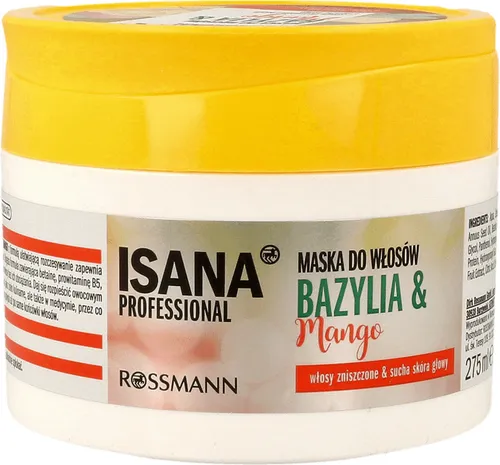Isana Professional, Maska do włosów zniszczonych i suchej skóry głowy `Bazylia & Mango`