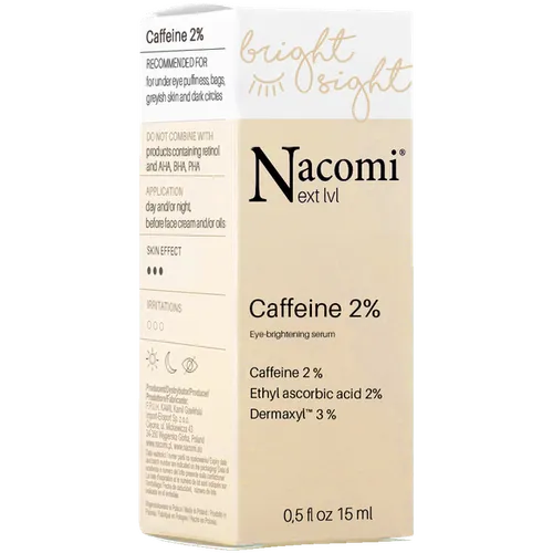 Nacomi Next Lvl, Bright Sight Caffeine 2% Eye Brightening Serum (Rozświetlające serum pod oczy z kofeiną)