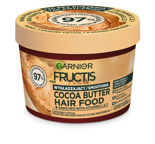 Garnier Fructis, Smoothing Cocoa Butter Hair Food (Maska do włosów puszących się i niesfornych (nowa wersja))