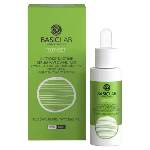 BasicLab Dermocosmetics Antyoksydacyjne serum wyrównujące z wit. C 15% `Rozświetlenie i wyciszenie`