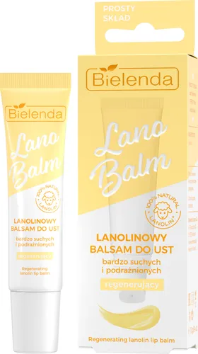 Bielenda Lano Balm, Lanolinowy regenerujący balsam do ust bardzo suchych i podrażnionych