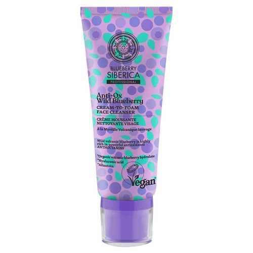 Natura Siberica Blueberry Siberica Professional, Anti-ox Wild Blueberry Cream-to-Foam Face Cleanser (Kremowa pianka oczyszczająca do twarzy)