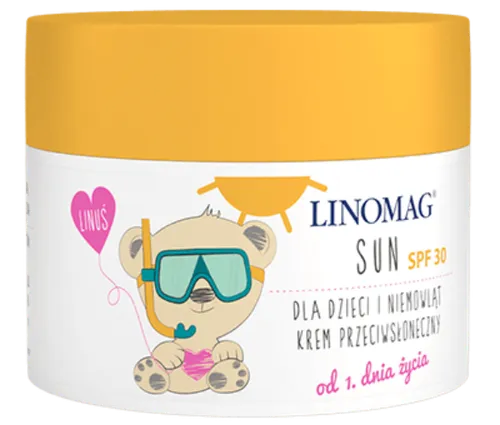 Ziołolek Linomag Sun, Krem promienioochronny z filtrem mineralnym dla dzieci i niemowląt SPF 30 - 1